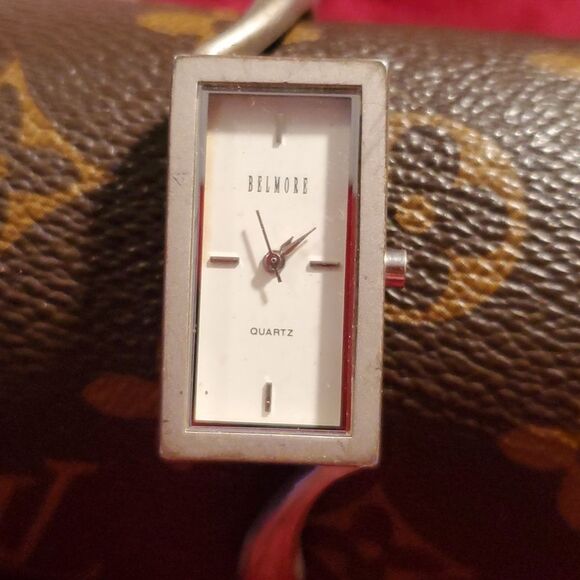Belmore Ladies Bangle Watch Rectangular Case Silvertone - Picture 1 of 8